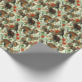 かわいいヴィンテージベビータイガーシームレス ラッピングペーパー (角)