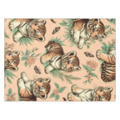 かわいいヴィンテージベビータイガーパターン テーブルクロス (正面(横))