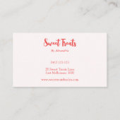 かわいいヴィンテージベーカリーウィスクピンク&レッド 名刺 (裏面)