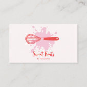 かわいいヴィンテージベーカリーウィスクピンク&レッド 名刺 (正面)