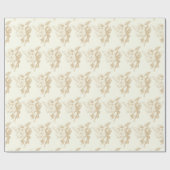かわいいヴィンテージベージュキューピッドエンジェルオンアイボリー ラッピングペーパー (フラット)