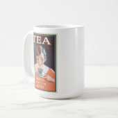 かわいいヴィンテージホットティーポスター コーヒーマグカップ (正面左)