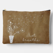 かわいいヴィンテージホワイトアウトライン風のタンポポ アクセサリーポーチ (正面)