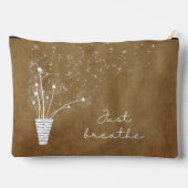 かわいいヴィンテージホワイトアウトライン風のタンポポ アクセサリーポーチ (裏面)