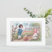 かわいいヴィンテージボーイ、イースターバニーと染め卵 シーズンカード (スタンド正面)