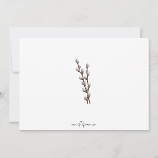 かわいいヴィンテージボーイ、イースターバニーと染め卵 シーズンカード (裏面)