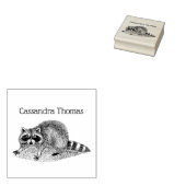 かわいいヴィンテージマスクされたアライグマ名 ラバースタンプ (押印)