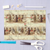 かわいいヴィンテージミュージカルキャットバンド 薄葉紙 (クラフト)