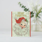 かわいいヴィンテージメリークリスマスサンタクロース ポストカード (スタンド正面)