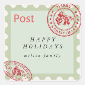 かわいいヴィンテージメールホリデイ スクエアシール (正面)