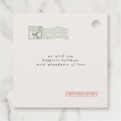 かわいいヴィンテージメールホリデーメッセージカード フェイバータグ (裏面)