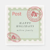 かわいいヴィンテージメールホリデー紙ナプキンス スタンダードランチョンナプキン (正面)