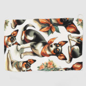 かわいいヴィンテージラットテリアシームレス ゴルフタオル (横)