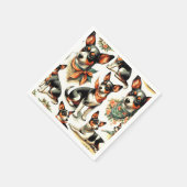 かわいいヴィンテージラットテリアシームレス スタンダードカクテルナプキン (角)