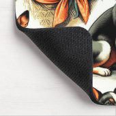 かわいいヴィンテージラットテリアシームレス マウスパッド (コーナー)