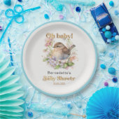 かわいいヴィンテージリトルスパロー春ベビーシャワーパップ ペーパープレート (パーティー)