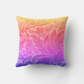 かわいいヴィンテージレインボーフローラ植物学 クッション (裏面)