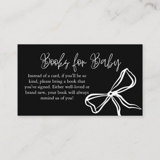 かわいいヴィンテージレッドブラックボウブックスベビー エンクロージャーカード (正面)