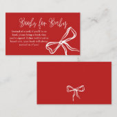 かわいいヴィンテージレッドボウブックスベビー エンクロージャーカード (正面/裏面)