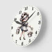 かわいいヴィンテージレディーキッチン ラウンド壁時計 (傾斜)