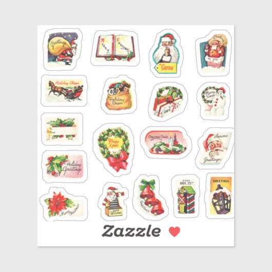 かわいいヴィンテージレトロクリスマス封筒用シールセット シール (シート)