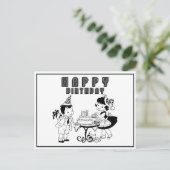 かわいいヴィンテージレトロハッピーバースデー ポストカード (スタンド正面)