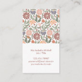 かわいいヴィンテージレトロフラワーズ名刺 名刺 (裏面)