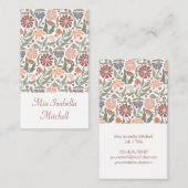 かわいいヴィンテージレトロフラワーズ名刺 名刺 (正面/裏面)