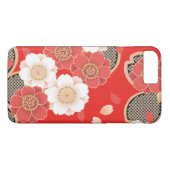 かわいいヴィンテージレトロフローラ赤い白ベクトル Case-Mate iPhoneケース (裏面(横))