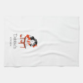 かわいいヴィンテージレトロベーキングガールキッチンタオル キッチンタオル (横)