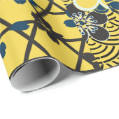 かわいいヴィンテージレトロ素晴らしフローラ着物パターン ラッピングペーパー (ロールコーナー)