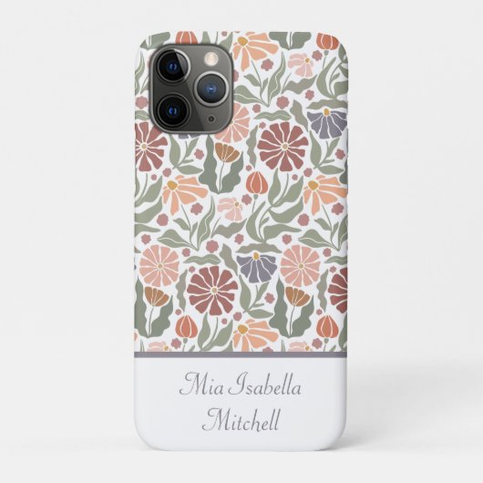 かわいいヴィンテージレトロ花カスタマイズ可能な名前 Case-Mate iPhoneケース (裏)