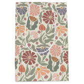 かわいいヴィンテージレトロ花中抱き枕 ミディアムペーパーバッグ (正面)