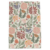 かわいいヴィンテージレトロ花中抱き枕 ミディアムペーパーバッグ (裏面)