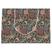 かわいいヴィンテージレトロ花大抱き枕 ラージペーパーバッグ (正面)