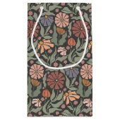 かわいいヴィンテージレトロ花小抱き枕 スモールペーパーバッグ (裏面)