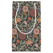 かわいいヴィンテージレトロ花小抱き枕 スモールペーパーバッグ (正面)