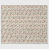 かわいいヴィンテージレトロ花束紙転が ラッピングペーパー (フラット)