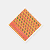 かわいいヴィンテージレモンカスタムオレンジ色ベビーシャワー スタンダードカクテルナプキン (角)