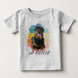 かわいいヴィンテージロッティロットワイラードッグアニマルペットラブ ベビーTシャツ