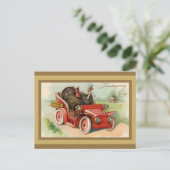 かわいいヴィンテージ七面鳥サンクスギビング ポストカード (スタンド正面)