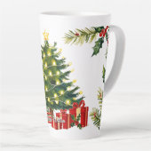 かわいいヴィンテージ伝統的クリスマス カフェラテマグ (右アングル)