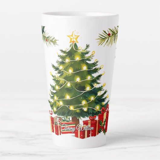 かわいいヴィンテージ伝統的クリスマス カフェラテマグ (正面)