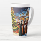 かわいいヴィンテージ伝統的クリスマス カフェラテマグ (右アングル)