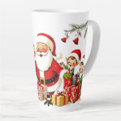 かわいいヴィンテージ伝統的クリスマス カフェラテマグ (右アングル)
