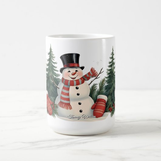 かわいいヴィンテージ伝統的クリスマス コーヒーマグカップ (中央)