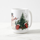 かわいいヴィンテージ伝統的クリスマス コーヒーマグカップ (正面右)