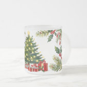 かわいいヴィンテージ伝統的クリスマス フロストグラスマグカップ (正面右)
