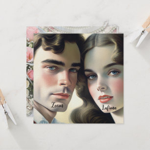 かわいいヴィンテージ写真 エクリュ紙のSave the Date 招待状