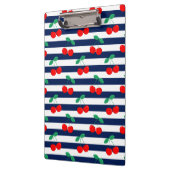 かわいいヴィンテージ夏のさくらんぼとストライプ クリップボード (左)